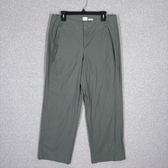 A New Day Pant 12 Green Wide Leg Stretch Trouser Utility Academia Minimal Quiet - Picture 1 of 13